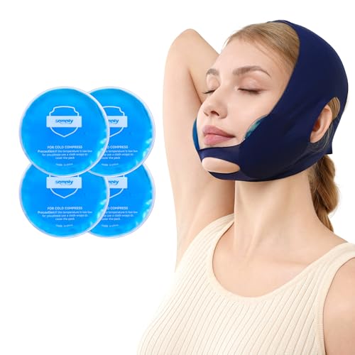 samply Wisdom Teeth Gel Ice Packs, Face Wrap for Jaw & Cheek, Cold Packs - color: Navy Blue