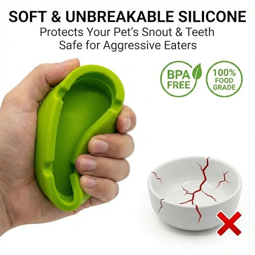 2-Pack Silicone Reptile Food and Water Bowl, Crested Gecko Tank Accessories, Eudimysx Soft Unbreakable Dish for Leopard Gecko & Hermit Crab, Shallow Low Profile & Easy to Clean (Yellow & Green)