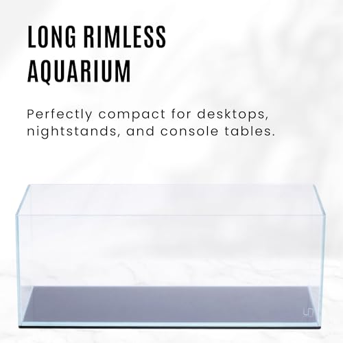 UNS Ultra Clear Rimless Tank - 3.4GAL | 13L - 17.71x6.69x6.69 | 45x17x17 CM, 5mm Glass Thickness, Leveling Mat Included - Low Iron, High Clarity Fish Tank w/ 45° Mitered Edge - [45L] - size: [45L] - 3.4 Gal - 17.71 x 6.69 x 6.69 in
