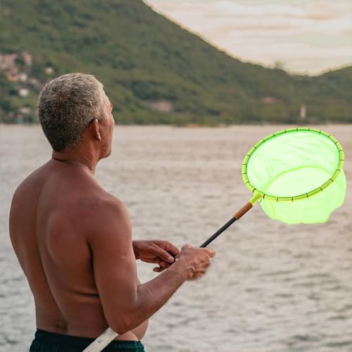 BESPORTBLE Fishing Net Head 30cm Diameter Fluorescent Green Fishing Landing Net Replacement Mesh Pouch for Outdoor Anglers