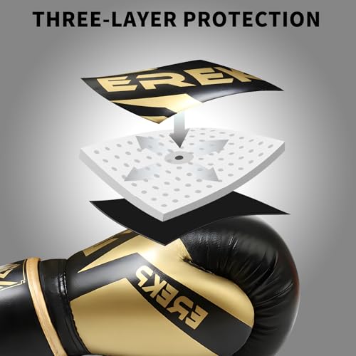 Kids Boxing Training Gloves, Sparring Boxing Gloves for Boys Girls - color: Black(Golden), size: 12 oz