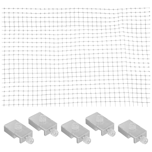 ibasenice Fish Tank Anti-Escaping Net Mesh Cover with 5 Brackets 27.55X20.86In Breathable Aquarium Mesh Cover Practical Escape-Proof Fish Tank Netting Lid