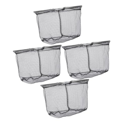 IMIKEYA 4pcs Foldable Fishing Net Heads Stainless Steel Replacement Mesh Deep Round Landing Nets for Freshwater and Saltwater Anglers