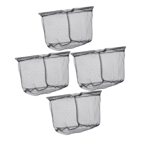 IMIKEYA 4pcs Foldable Fishing Net Heads Stainless Steel Replacement Mesh Deep Round Landing Nets for Freshwater and Saltwater Anglers