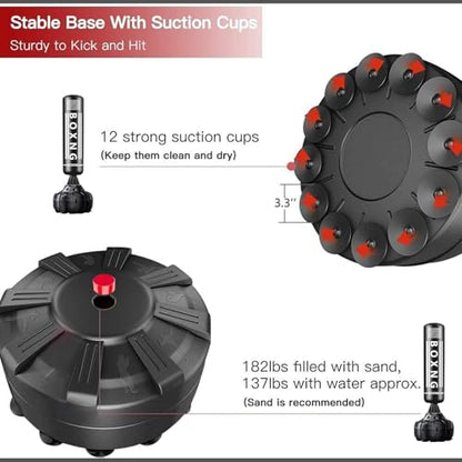 Freestanding Punching Bag with Boxing Gloves, Heavy Boxing Bag with Stand for Adult, Standing Kickboxing Bag - color: Black Boxing 70.5'' with Boxing Gloves and Wrist Guard