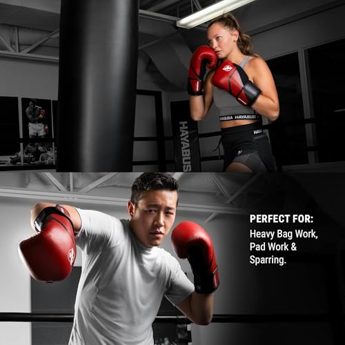 Hayabusa E1 Boxing Gloves for Men and Women - color: Red/Black, size: 12oz