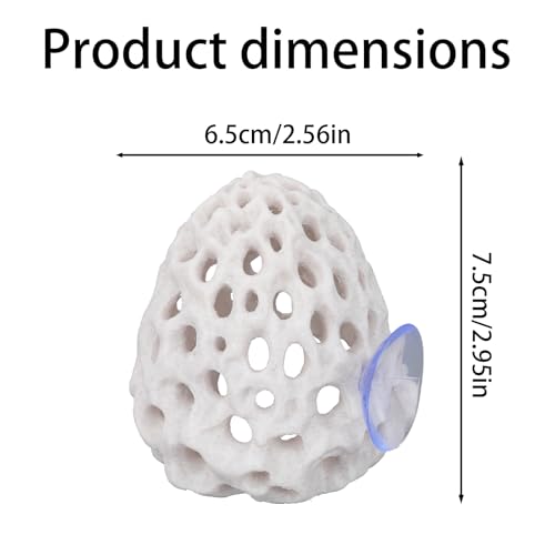 2pcs Shrimp Hides for Aquarium, Multi-Hole Shrimp Dome Hide House with Suction Cup Coral Design Betta Fish Toys Fish Tank Accessories for Guppy and More Hiding Resting (White)