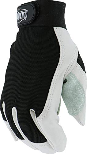 IRONCAT 86552 Goatskin Grain Goat Gloves-Medium, Reinforced Palm and Thumb, Hook and Loop Closure - size: Medium