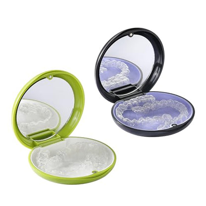 Retainer Cases, Compatible with Invisalign, Mouth Guard Case with Mirror