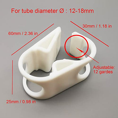 10PCS PBT Plastic Tubing Clamp 140 Degree Celsius Heat Resistant Adjustable Tube Clip Laboratory Industrial Flow Control Hose Clamp - size: for tube OD 1/2''-3/4'' (12-18mm)PBT