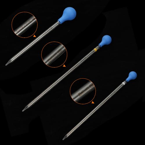 PATIKIL Graduated Dropper Pipettes Kit, 3 Pack 5ml/20ml/25ml Borosilicate Glass Pipette with Rubber Squeeze Bulb for Transfer Liquid for Lab, Chemistry - size: 5ml/20ml/25ml
