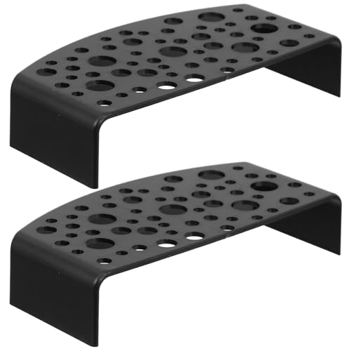Abaodam 2pcs Shrimp Cave Hideout with Holes Aquarium Fish Tank Decoration Spawning Tube Shelter Black for Crayfish and Small Fish Habitat