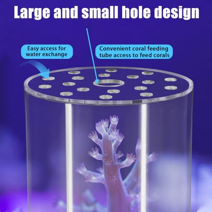 DONGKER Coral Feeder Cover, Transparent Acrylic Coral Breeding Protection Cover Avoid Food Floating Around for Aquarium Fish Tank(80mm,100mm,120mm) - size: CFC-100
