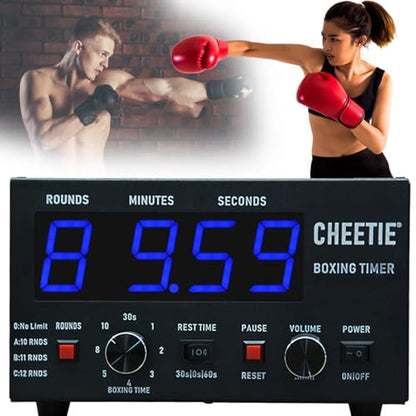 Professional Gym Timer,Classic Boxing Interval Timer w/LED Display,Selectable Training Time and Cycle Repetitions,Adjustable Sound Gym Interval Timer (Blue) - color: Blue
