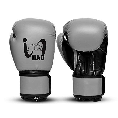 Ultimate - I Boxing Dad - Kids Boxing Gloves MMA Boxing Muay Thai Bag Work - color: Gray, size: 4 Oz