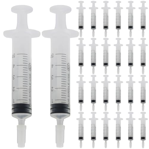 5ml Small Syringes Without Needle, 12 Pack Plastic Syringe with Cap for Pet Feeding, Scientific Labs, Glue, Oil & Precise Liquid Measurement - size: 5ml