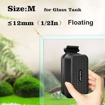Aquarium Super Strong Magnetic Cleaner for Glass Fish Tank Magnet Brush with Algae Scrapers Floating - size: M