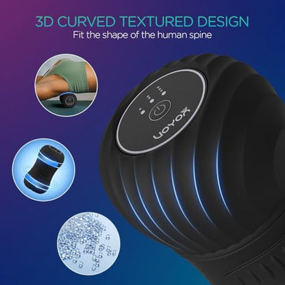 VOYOR-HEALTH Vibrating Peanut Massage Ball, Electric Deep Tissue Roller - color: Black