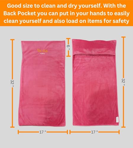 TA-DA Microfiber Towel | Back Pocket Insert on Hands and Fitness Items for Convenience. Sports Fitness Gym Workouts Yoga Pickleball Volleyball Hiking Etc. | 17" Inch X 32" Inch | 6 Pack | Pink - color: Pink