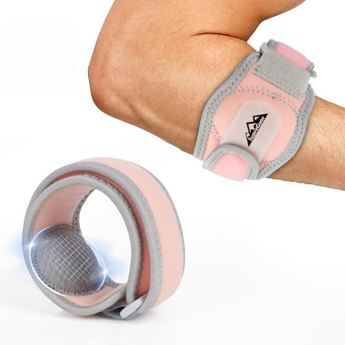 supregear Elbow Brace for Women Men, Forearm Guard for Tennis Golfers Elbow, Adjustable Strap and Compression Pads, Soft Comfortable Support Band for Sports and Daily Life, Pink (1 Pack) - color: Pink (1 pcs)