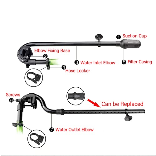 Aquarium Canister Filter Inlet Outlet, Fish Tank Filter Tube Aquarium External Canister Filter Water Inflow Outflow Tube for HW302B/303B