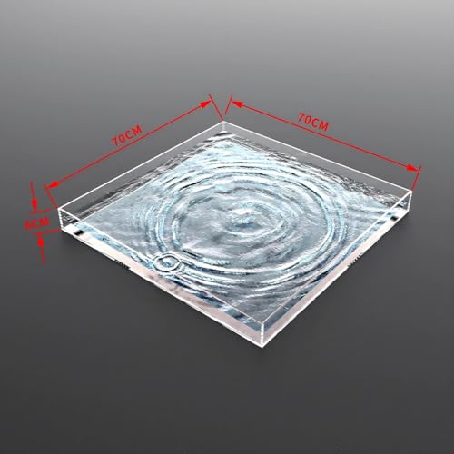 Zfmnoyev Acrylic Water Tank Shallow Sink Tray, Photography Props Display Cabinet, Photography Tray for Shooting Low Water Tank, Table Storage Box(70x70x6cm/28x28x2in) - size: 70x70x6cm/28x28x2in
