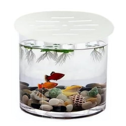Acrylic Aquarium Anti Jumping Lid Cover 2PCS, Round 7.5 Inch Fish Tank Cover with Multi Holes to Prevent Fish, Shrimp, Turtles, Reptiles from Jumping Out