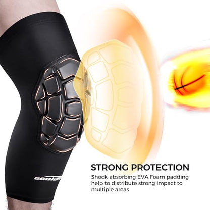 COOLOMG Football Knee Pads Wrestling Basketball Volleyball Youth Kids Adult | Protective Knee Compression Sleeves - color: Solid Black, size: Medium