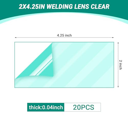 UV-Resistant Welding Helmet Replacement Lens, 2"x4.25", 20 pcs - color: 20 Piece