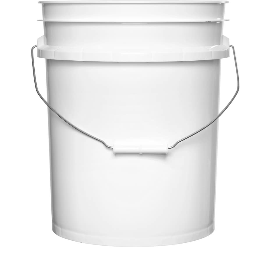 5 Gallon Food Grade BPA Free, Made in USA Pail Plastic Bucket with Screw On Air Tight Double Gasket lid, (Pack of 3)