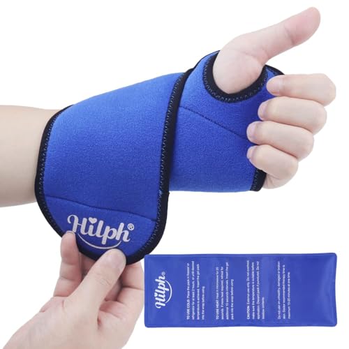 Hilph Wrist Ice Pack Wrap, Carpal Tunnel Relief Wrist Brace with Gel Pack | FSA Eligible HSA, Reusable Hot Cold Compress for Hand Injuries, Arthritis, Tendonitis, Surgery Recovery, Post-Workout, Blue - style: Casual