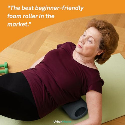 UrbanHouse 22-Inch Neoprene Foam Back Roller with Build-in Ramp Extension for Entry Level - Gentle Medium Soft Density for Senior, Beginniners & Physical Theropy - Yoga, Pilates, Pain Relief