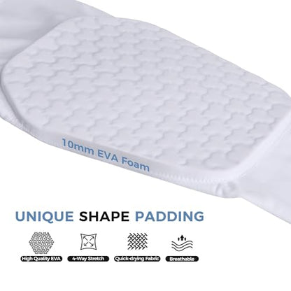 Basketball Long Knee Pads Compression Leg Sleeves Protector - color: White, size: Medium