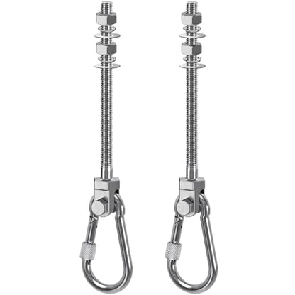 SELEWARE 2Pcs Heavy Duty Swing Hangers, 1500LB Capacity Stainless Steel Swing Set Hooks for Wood/Steel Beam, 7" x M2/5" Porch Swing Hardware for Playground Swing Hammock Chair Yoga Swing Punching Bag - color: 2 Pack Swing Hangers (7" X M2/5" Threaded Rod)