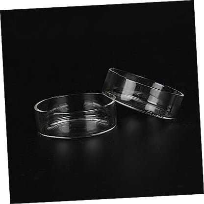 BESPORTBLE 3pcs Round Shrimp Feeder Dish Crystal Transparent Bowl for Aquarium Shrimp and Reptiles Durable Pet Food Bowl Decorative Feeding Container for Fish Tanks - size: Size 1
