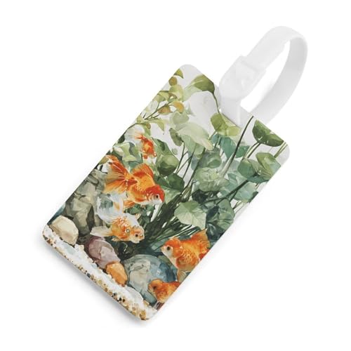 Aquarium Life Luggage Tags for Suitcases Travel Bag Handbag Tag Labels with Name ID Card - color: White-style