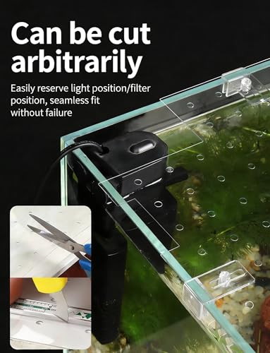 Transparent Escape-Proof Fish Tank Lid - 60x30cm (23.6x11.8in) PC Plastic Cover for Bowls & Tanks, Anti-Jump Design, Ideal for Small Pets and Fish.