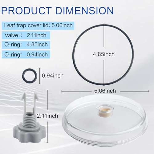 11480 Leaf Trap Cover for Intex Pool Pump SF70110 SF60110 26335EH 26339EH 26365EH 26367EH 26371EH 26373EH, Pool Pump Filter Cover Lid with O-Ring and Valve