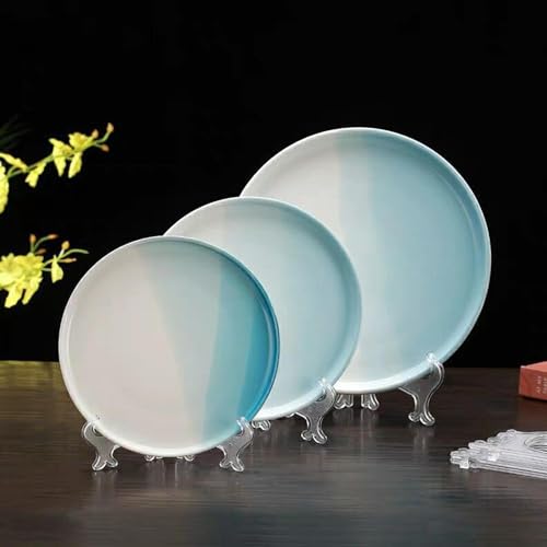 12 Pack 3 Inch Clear Plastic Easels or Stand/Plate Holders to Display Pictures or Other Items at Weddings, Plate Stands for Home Decoration, Birthdays, Tables - size: 3 inch