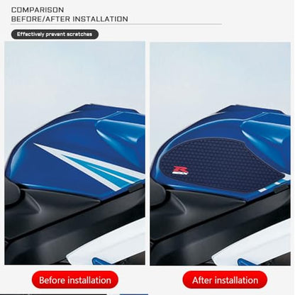 Motorcycle Accessories Side Fuel Tank Pad Protector Stickers Decal Gas Knee Grip Traction Pad for GSXR600 GSXR750 GSX-R 600 750 2006 2007, PVC Rubber Material, Black