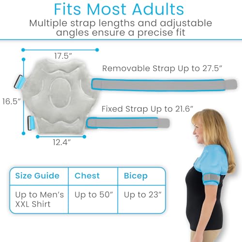 Arctic Flex Shoulder Ice Pack Wrap - Rotator Cuff Cold Therapy for Pain | Relief - Reusable Gel for Injuries & Recovery After Surgery - Ice Packs Compression Brace (Blue)