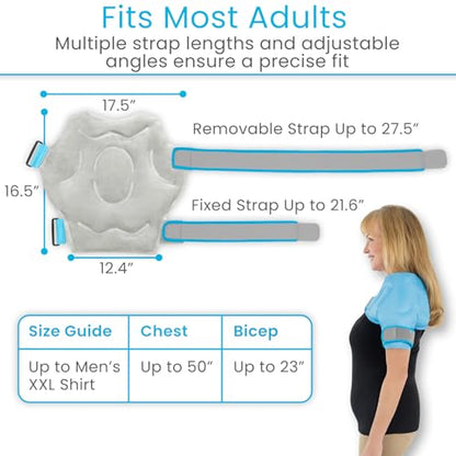 Arctic Flex Shoulder Ice Pack Wrap - Rotator Cuff Cold Therapy for Pain | Relief - Reusable Gel for Injuries & Recovery After Surgery - Ice Packs Compression Brace (Blue)