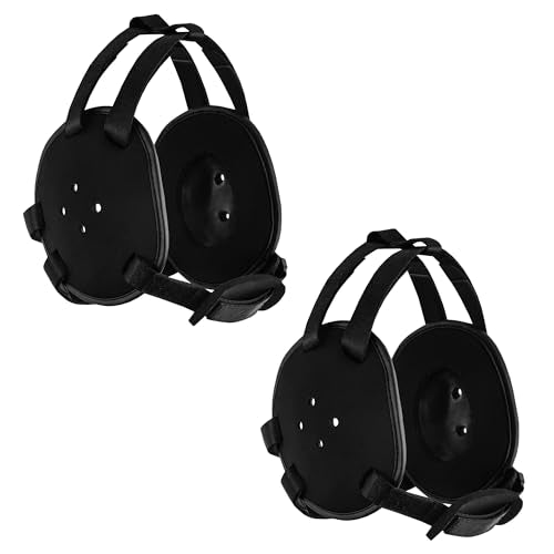 ROAR-INT Kid's Ear Guard BJJ Grappling Head Guard Adjustable Wrestling Headgear For Boys and Girls Earguard MMA Jiu Jitsu - color: Black/Black (2pcs)