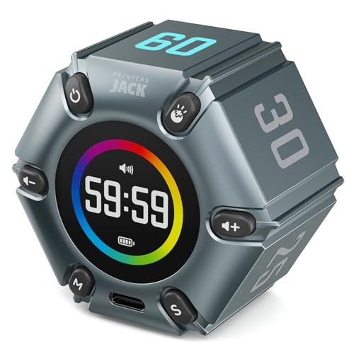 FILP Pomodoro Timer with Silent & Alarm, Visual Timer, 3/5/10/25/30/60min | Productivity Cube timer, Visual Timer for Office, ADHD, Study, Work, Magnetic Timer with Flip Custom Countdown - Iron Gray - color: Iron Gray