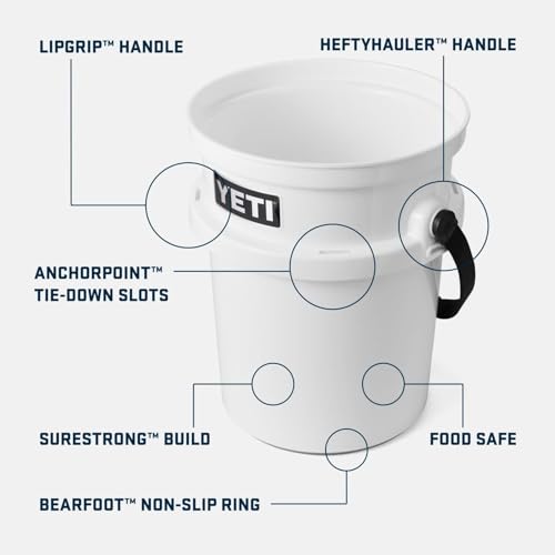 YETI Loadout 5-Gallon Bucket, Impact Resistant Fishing/Utility Bucket - color: Venom