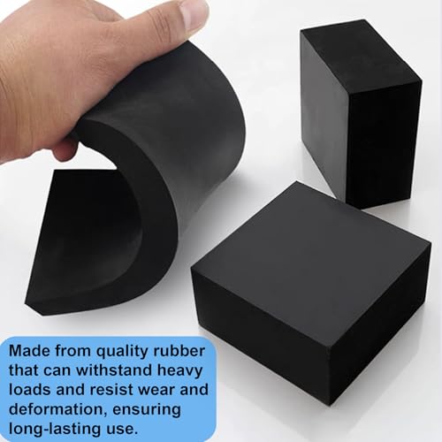 Rubber Blocks Anti-Vibration Hard Pads 2"/ 50mm Square Non-Slip Vibration Damping Mats for HVAC Air Compressor AC Units - 4 PCS 2" x 2" x 1" (25mm TH) - size: 1"/ 25mm Thickness