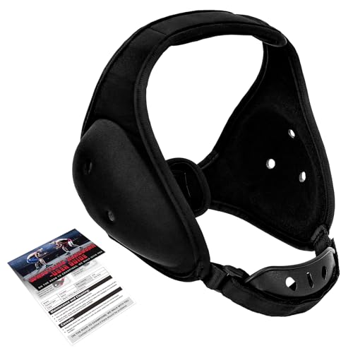 Trymaker Wrestling Headgear, Youth Wrestling Head Gear with Chin Cup | Two Size, Sorf Ear Guard, Sandwich Layer Design, Lightweight, MMA, Jiu-Jitsu, BJJ - size: M (18 1/2" - 21 1/4"), style: Black
