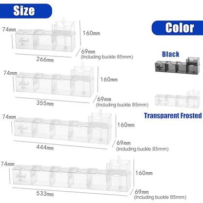 Fish Tank Filter Box Aquarium Fish Tank External Filter Box, Hydroponics,Aquarium Hang On Filter Waterfall Increase Oxygen Water Purifier Aquarium Accessory for Restaurant Home (Transparent, 3 Grids)