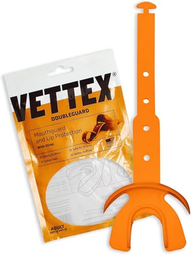 Vettex DoubleGuard Mouth Guard with Lip Protection, Orange - color: Orange