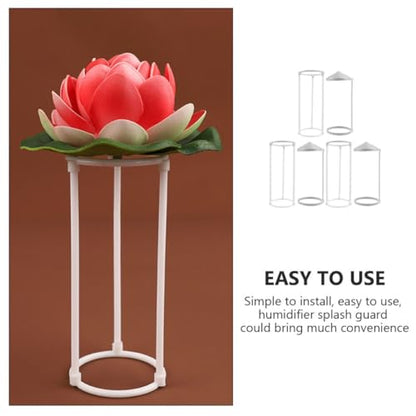 6pcs Plastic Humidifier Splash Guard Set for Mist Maker and Pond Fountain Portable Water Splash Protector with 3-Column and Simple Umbrella Brackets for Rockery and Aquarium Use